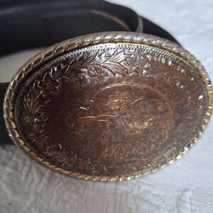 Eagle Engraved Belt with Ornate Buckle